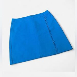 LOFT | Women’s Vibrant Blue A-Line Skirt with Front Button Detail